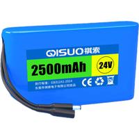 VEIGAR24v锂电池大容量6串25.2伏电池组监控音箱电机移动电源可充电 24V【足容2500mAh】一字形