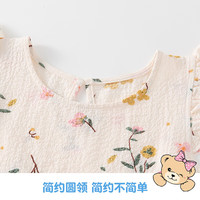 Classic Teddy女童连衣裙儿童裙子中小童夏季田园碎花裙甜美公主裙  树枝 110 