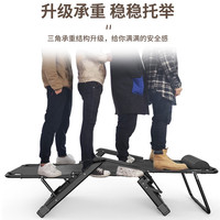 唯霖折叠床躺椅单人办公室午休床折叠椅便携陪护床居家午休椅午睡床 单方管躺椅【可坐可躺】无头枕 多功能折叠躺椅
