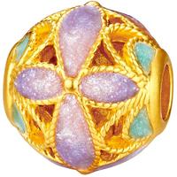 黄金转运珠樱花系列足金鎏彩工艺路路通女定价