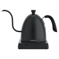 maxwin智能温控手冲咖啡壶挂耳长嘴细口控温泡茶恒温电热水壶B壶不锈钢 黑色 600ml