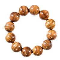 沐恩 金丝楠木手串老料高密度水波纹佛珠 20MMx12颗