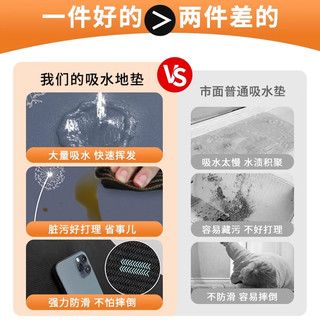 浴室门口地垫强吸水硅藻泥垫子防滑入户门垫卫生间厕所门口软脚垫 依恋_蓝灰_方形
