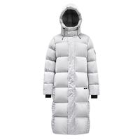 君羽户外羽绒服男女过膝长款800蓬加厚时尚鹅绒服H52295 雾灰 M(白鹅绒325克)