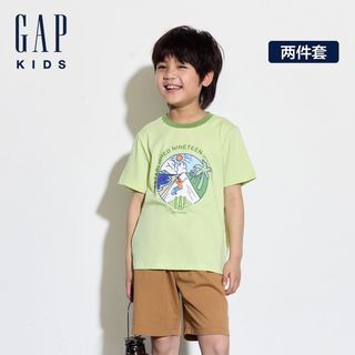 Gap两件套男童夏季短袖T恤短裤户外风儿童运动套装466026