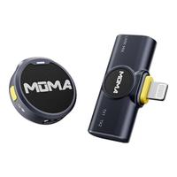  猛玛 MOMA  Lark Mix 一拖一无线领夹麦克风猛犸手机直播vlog户外采访微小型纽扣收音麦Lightning版黑色