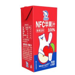 北冰洋 NFC苹果汁 100%果汁鲜果压榨0糖0添加 125ml×4盒