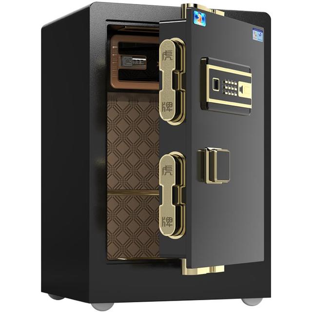 虎牌 博瑞系列 60cm 指纹密码保险柜 钢琴黑 全钢防盗入墙款
