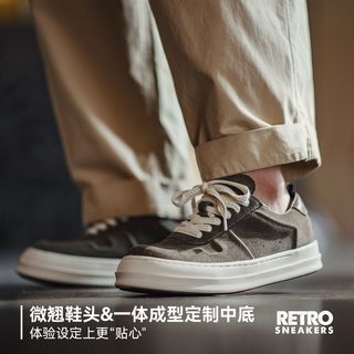 马登 MADEN复古皮鞋秋冬厚底翘头男潮鞋低帮百搭休闲增高真皮板鞋
