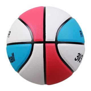 准者 三色篮球室内外场成人耐磨训练专用球中小学生青少年儿童球PU蓝球 7号红白蓝【送全套配件】