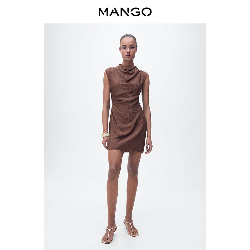 MANGO年中折扣女装连衣裙2025夏装新款无袖莫代尔修身短款连衣裙
