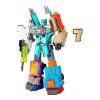 粤星动漫数字变形玩具恐龙汽车金刚合体机器人儿童识字教育玩具组装男孩新年礼物加大尺寸 【尺寸加大版】5-9五个数字加五个运算符号8182