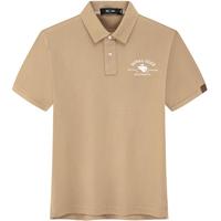 七匹狼狼族生活【穿久如新】短袖T恤男夏季翻领休闲透气男装衣服 702(深杏色) 3XL 185/100A