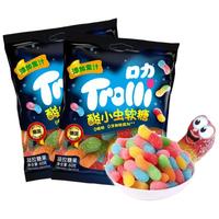 口力酸小虫软糖橡皮糖果汁酸糖休闲零食 酸小虫软糖 60g 1袋
