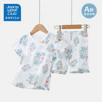 JEANSWEST CLUB真维斯儿童短袖套装薄款春夏男童上衣网眼透气女童两件装短袖 兔子花 【薄款网眼/短袖套】 130 (尺码偏小,拍大一码)