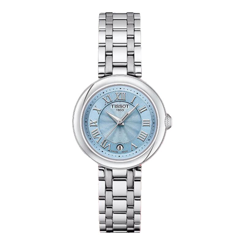 天梭（TISSOT）瑞士手表小美人系列蓝盘钢带石英女表 T126.010.11.133.00