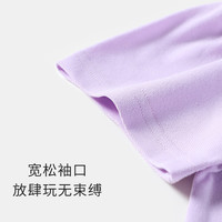 精典泰迪女童连衣裙儿童裙子中大童装POLO裙夏季透气衣服短袖裙 梦幻紫 100