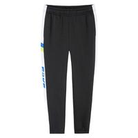 鸿星尔克儿童裤子男童秋季长裤舒适亲肤儿童运动裤女童针织裤 正黑/温莎蓝-男童 130