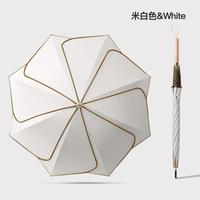 天玮花瓣雨伞高颜值晴雨两用防晒防紫外线女直柄防风遮阳原木手柄