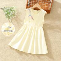 小猪响当当 XZXDD 夏季纯棉女童亲肤棉布裙中大童时髦小花连衣裙无袖女孩子洋气裙子