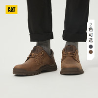 CAT 男士户外休闲工鞋低帮皮鞋休闲鞋 棕色 40
