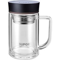 SUPOR 苏泊尔 竹韵系列 KC41AH1 双层玻璃杯 410ml 儒雅黑