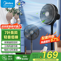 美的 电风扇 家用七叶遥控定时大风力落地扇宿舍卧室低噪SAH30ADR