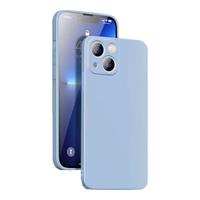 PISEN 品胜 苹果13手机壳iphone13柔性液态肤感保护套全包防摔13超薄软壳直边手机壳 远峰蓝