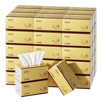 舒可乐 木浆本色抽纸巾整箱家用4层280张加厚卫生纸面巾餐巾纸擦手纸 12包装