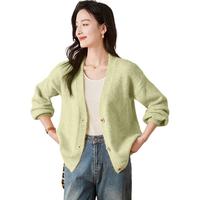 初申 春秋款针织开衫女毛衣外套韩版宽松针织衫长袖开衫 SW17ZS036