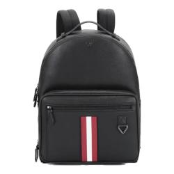 BALLY Mythos系列 Mavrick 男士牛皮革双肩包 6238747 黑色/红白条纹