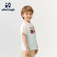 allo&lugh【趣玩俱乐部】阿路和如25年夏男女宝撞色短袖T恤纯棉5A抑菌休闲 橙色 cm2 130