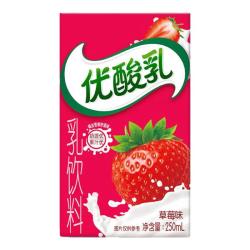 伊利 优酸乳草莓味250ml*24盒/箱营养好滋味 新旧包装随机发货 7月产