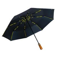 红叶红叶全玻纤双骨雨伞超大号雨具全自动伞折叠伞男双人雨伞晴雨两用 黑色 24骨以上 96骨