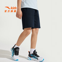 安踏儿童裤子男童装2025年夏季潮流拼接凉感针织运动短裤五分裤薄荷裤 【棉感亲肤】深夜蓝7717-5 150 cm