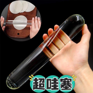 安俊晟 高硼硅玻璃 擀面杖 23cm 直径2cm 光滑透明 易清洗 超轻