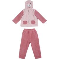 ibaby【80码】恒温珊瑚绒家居服秋冬儿童睡衣 立领款-薄墨灰 80cm(上衣80/48 裤子80/47)