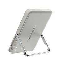 移速（MOVE SPEED）【直播】自带支架苹果磁吸无线充电宝 超薄快充移动电源适用iphone16promax/15/14/13可上飞机 5000毫安【钛金色】解放双手