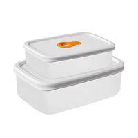 迪普尔 保鲜盒食品级冰箱饭盒微波炉加热水果便当盒冷冻塑料收纳盒 白色1050ml【单个】
