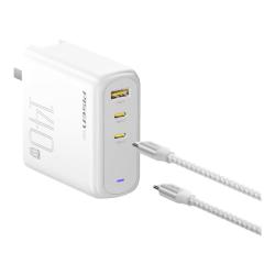品胜 140W超能快充 氮化镓充电器+USB三接口+TypeC套装带线  线充套装 多口 140W 白