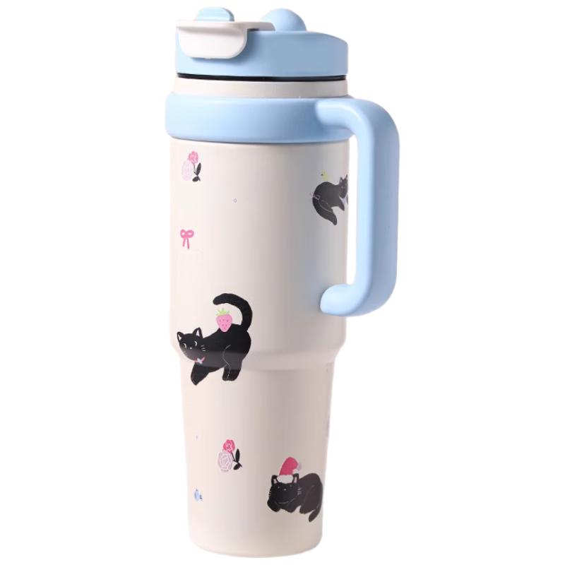 卡通猫【直饮+吸管】 1000ml