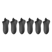 棉竹屋袜子女短袜夏季薄款防滑不掉跟网眼袜透气无骨女士隐形 白色+奶白+芽绿+嫩粉+薄紫+黑色 均码 35-39 全黑组 6双