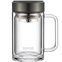 SUPOR 苏泊尔 简系列 KC45HK10 双层玻璃茶杯 450ml 乌木黑