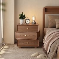百亿补贴：尚馨阁 实木旋转床头柜 2025新款 轻奢高级感 家用卧室床边储物斗柜