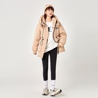 雪中飞 SNOWFLYING女款羽绒服冬季加厚户外时尚羽绒系列连帽抽绳收腰外套