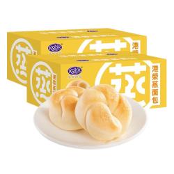 港荣 蒸面包整箱奶黄味夹心营养早餐 奶黄味460g*2共920g