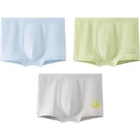迷你巴拉儿童内裤男女童宝宝舒适透气不夹pp四角裤衩短裤【3条装】 冰蓝 3条 【男款】 90 （80-90cm，25斤以内）