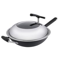 ASD 爱仕达 CF32M2Q 炒锅(32cm、无涂层、铁、黑色、含副手柄)