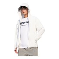 浪莎（LangSha）防晒衣男士夏季超薄透气遮阳皮肤衣户外钓鱼外套 男士白色 2XL(145-160斤)帽檐可拆卸 