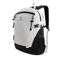 CAMEL骆驼双肩包书包男女大户外徒步登山包轻便休闲旅行背包 A1S3B5110A,黑/白 18L